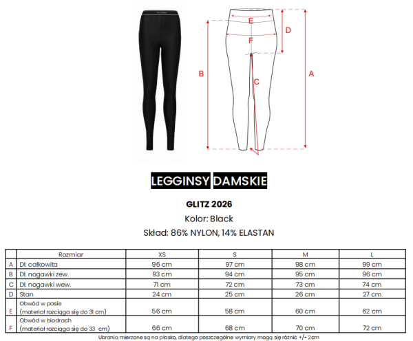 Legginsy Glitz Olavoga czarne