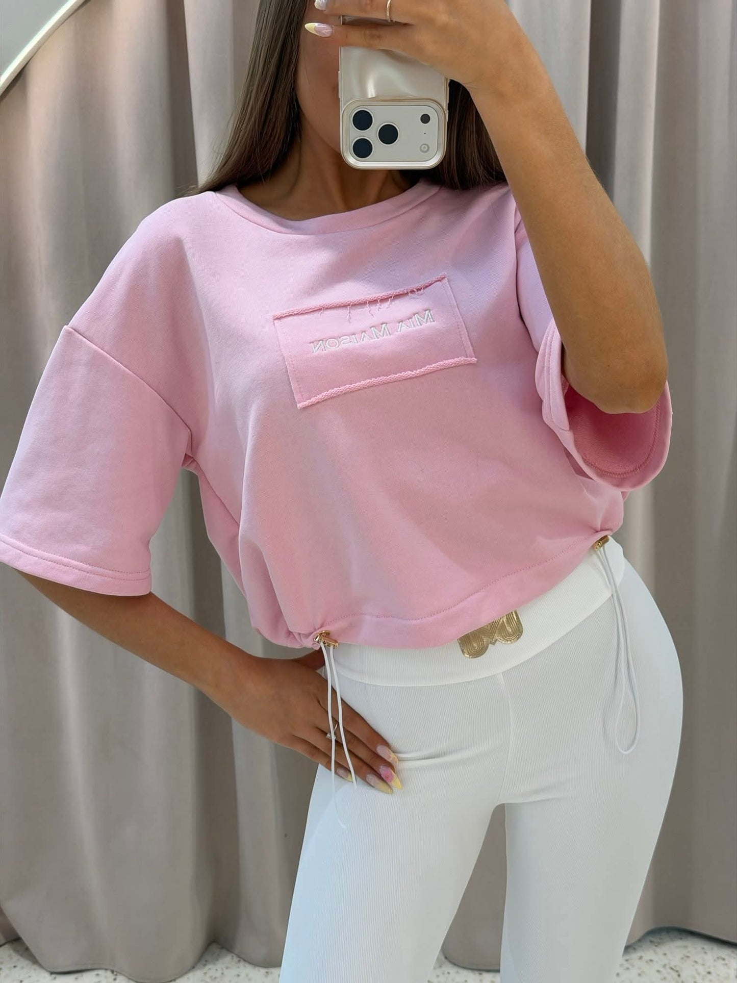 T-shirt Maison pastel róż