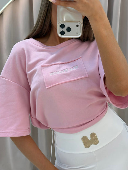 T-shirt Maison pastel róż