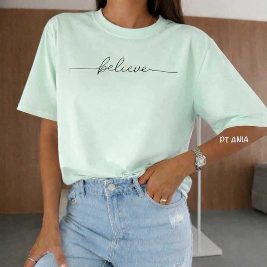 T-shirt Believe mięta