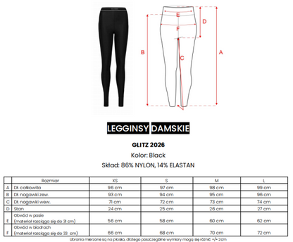 Legginsy Glitz Olavoga czarne